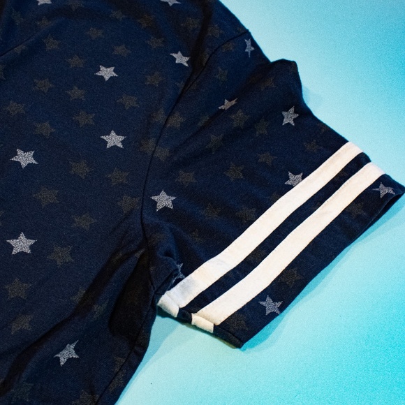 Navy Blue Star Patterned XL T-shirt - Picture 3 of 4